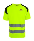 T-skjorte HIVIS Saftey gul m/kontrast