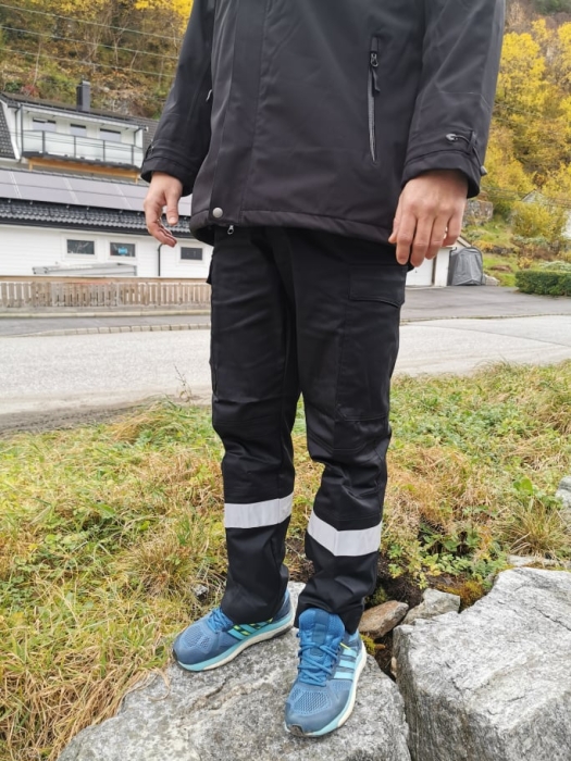Feltbukse m/refleks vekter, sort, herre