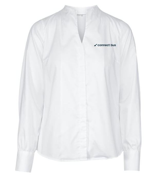 Elegant bluse dame, hvit, lang erm