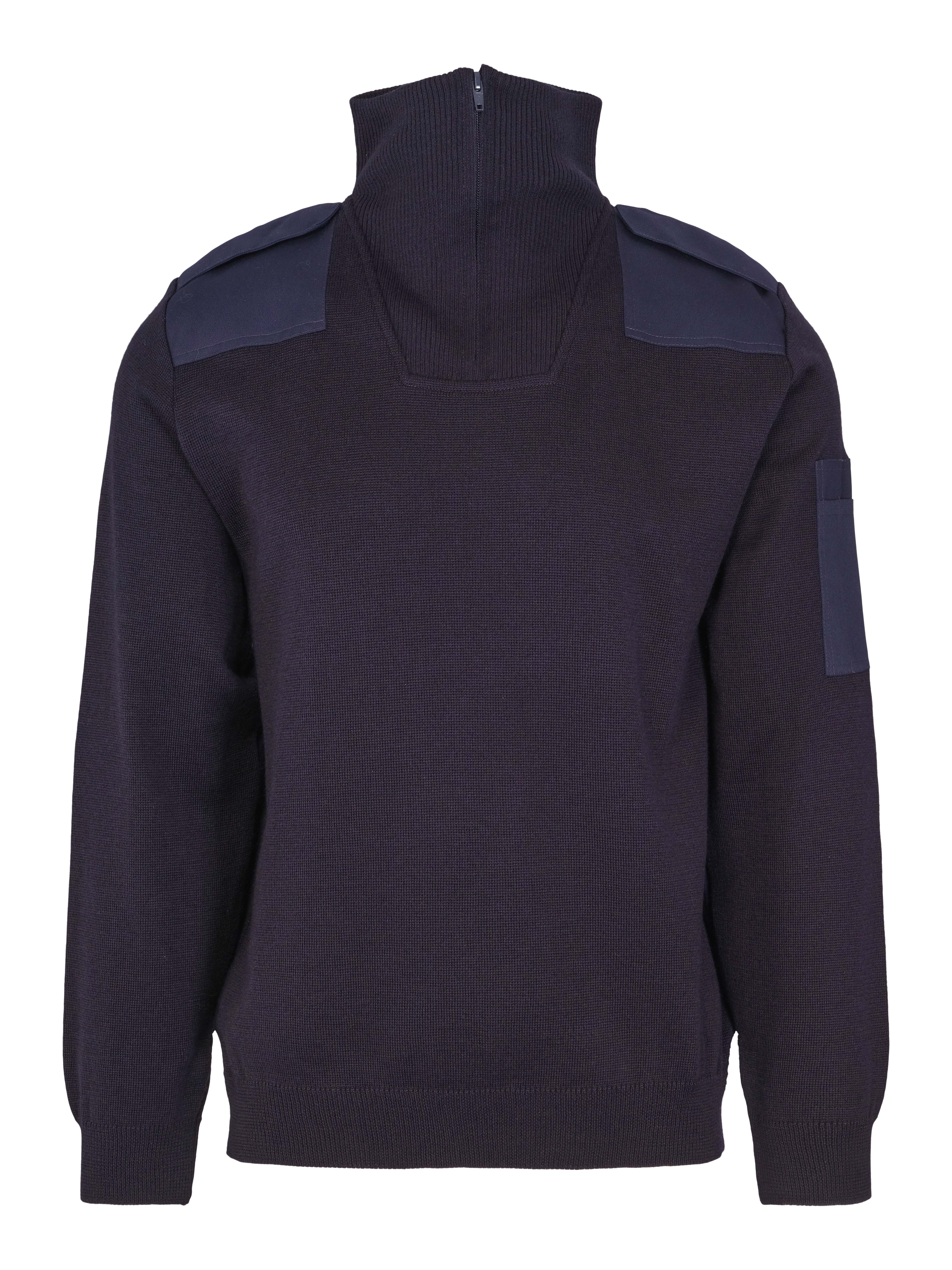 Voss natogenser m/zip rundstrikk, unisex, mørk marine